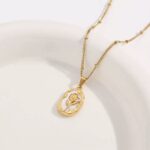 Vintage-Inspired Rose Inlay Pendant Necklace